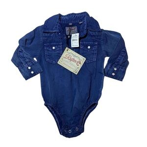 Rafter C Baby Boy Denim Onesie